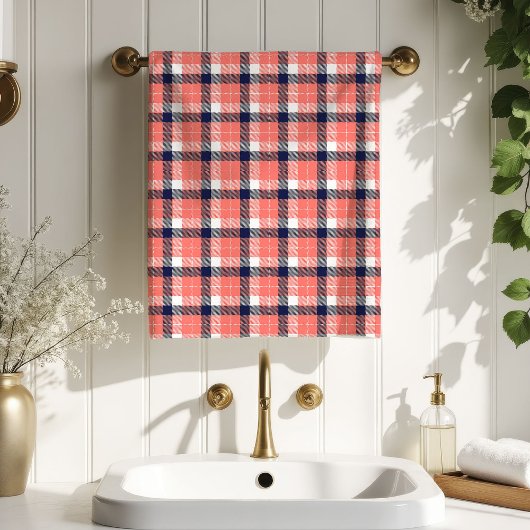 Coral Navy Towel Stylish Gift for Their Birthday Bad Handdoek