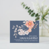 Coral Navy We hebben New House Post verplaatst Briefkaart (Staand voorkant)