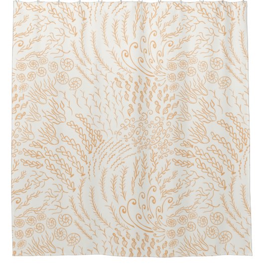 Coral Ocean Beach Douchegordijn (Voorkant)
