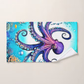 Coral Octopus Glow Design Bad Handdoek (Handdoek)