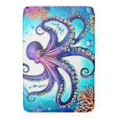 Coral Octopus Glow Design Badmat (Voorkant Verticaal)