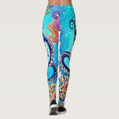 Coral Octopus Glow Design Leggings (Achterkant)