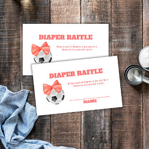 Coral Oh Baby Boog Voetbal Luier Raffle Baby Showe Informatiekaartje