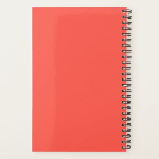 Coral Ombre Aangepaste Naam Initiaal Letter Monogr Planner (Achterkant)