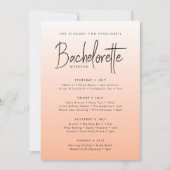 Coral Ombre | Bachelorette Weekend Itiniary Kaart (Voorkant)