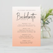 Coral Ombre | Bachelorette Weekend Itiniary Kaart (Staand voorkant)