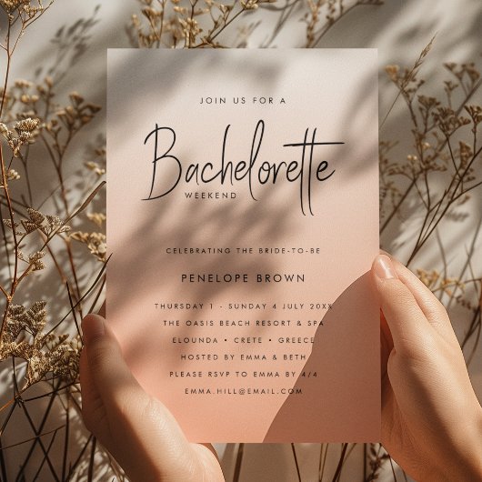 Coral Ombre | Bachelorette Weekend Peach Kaart