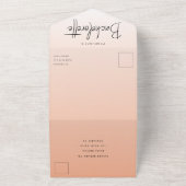 Coral Ombre | Bachelorette Weekend Peach RSVP All In One Uitnodiging (Buitenkant)