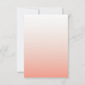 Coral Ombre | Blush Pink Modern Minimalist Weddens RSVP Kaartje (Achterkant)