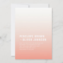 Coral Ombre | Blush Pink Modern Minimalist Weddens