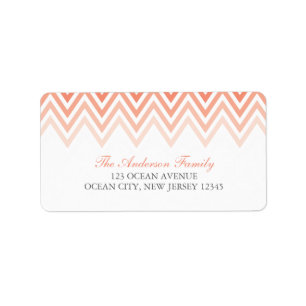Coral Ombre Chevrons Etiket