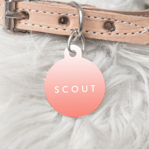 Coral Ombre Gradient Pet Tag Huisdierpenning