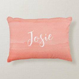 Coral Ombre met naam Accent Kussen
