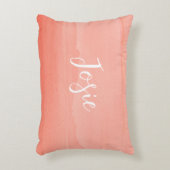 Coral Ombre met naam Accent Kussen (Voorkant(Verticaal))
