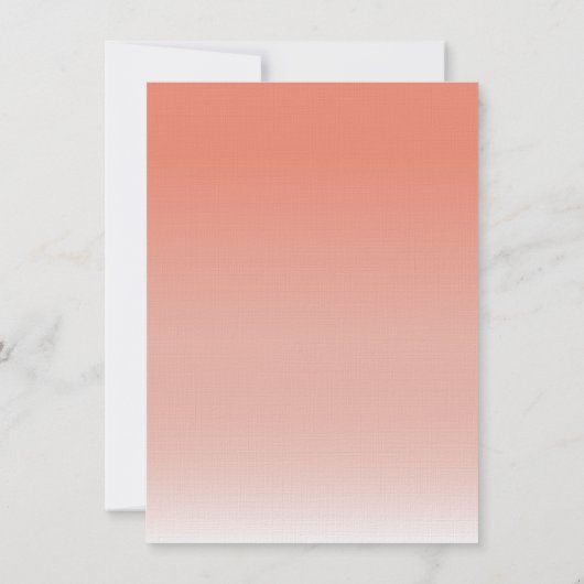 Coral ombré palm Trees Beach Wedding Kaart (Achterkant)