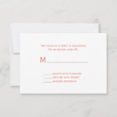 Coral ombré palm Trees Beach Wedding RSVP (Achterkant)