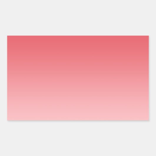 Coral Ombre Rechthoekige Sticker (Voorkant)