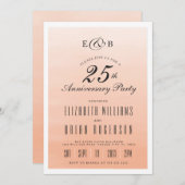 Coral Ombre | Uitnodiging tot Jubileum (Voorkant / Achterkant)