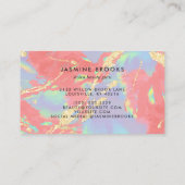 Coral Opal Holographic Gold Glitter Visitekaartje (Achterkant)