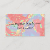 Coral Opal Holographic Gold Glitter Visitekaartje (Voorkant)