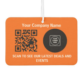 Coral Orange Business Logo QR Air Freshener Luchtverfrisser