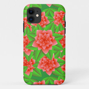 Coral Oranje Camellias en Groene Bladeren Case-Mate iPhone Case
