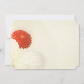 Coral Oranje Chrysanthemum Wedding Invitations Kaart (Achterkant)