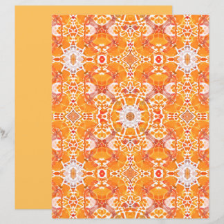Coral Oranje en Cream Batik Medallion Pattern