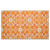 Coral Oranje en Cream Batik Medallion Pattern Stof (Fat Quarter)