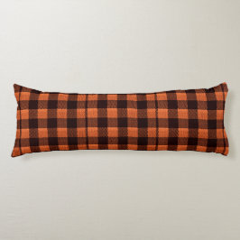 Coral Oranje Gingham Gingham Gecontkered Pattern B Lichaamskussen