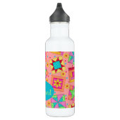 Coral Oranje personaliseer patchwork Quilt Block A Waterfles (Rechts)