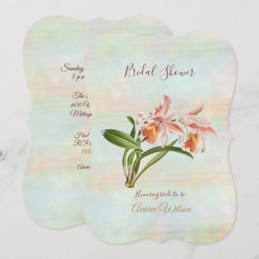 Coral Orchid Vrijgezellenfeest Kaart (Voorkant / Achterkant)