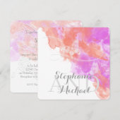 Coral Orchid Waterverf Butterfly Bliss Wedding Kaart (Voorkant / Achterkant)