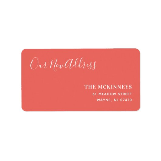 Coral Paint Swatch Nieuw adres Etiket (Voorkant)