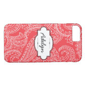 Coral Paisley iPhone 7 Nauwelijks Daar Hoesje (Achterkant (Horizontaal))