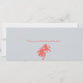 Coral Palm Tree Mexico Boarding Pass Weddenschap Kaart (Achterkant)