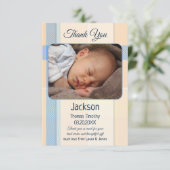 Coral Pastel Pset Baby Foto Hartelijk dank Bedankkaart (Staand voorkant)