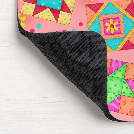 Coral Patchwork Blocks Mousepad Muismat (Hoek)