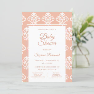 Coral Pattern Baby shower Kaart