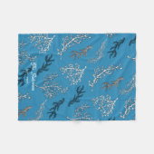 Coral Pattern Blue Coastal Beach House Fleece Deken (Voorkant (Horizontaal))