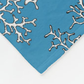 Coral Pattern Blue Coastal Beach House Fleece Deken (Hoek)