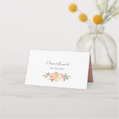 Coral Peach Cream Garden Floral Wedding Plaatskaartje (Achterkant)