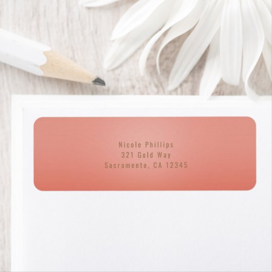 Coral Peach Dipped Chic Elegant Party Invitation Etiket (Insitu)