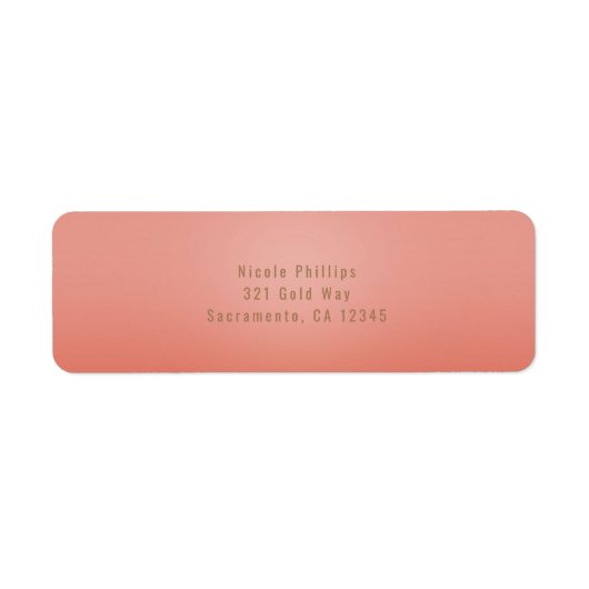 Coral Peach Dipped Chic Elegant Party Invitation Etiket (Voorkant)