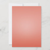 Coral Peach Dipped Chic Elegant Party Invitation Kaart (Achterkant)