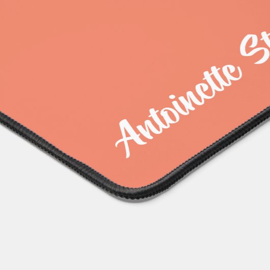 Coral Peach Elegant Signature Monogram Bureaumat (Hoek)