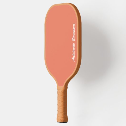 Coral Peach Elegant Signature Monogram Pickleball Paddle (Links)