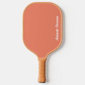 Coral Peach Elegant Signature Monogram Pickleball Paddle (Achterkant)
