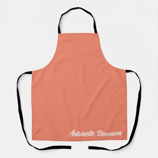 Coral Peach Elegant Signature Monogram Schort (Voorkant)