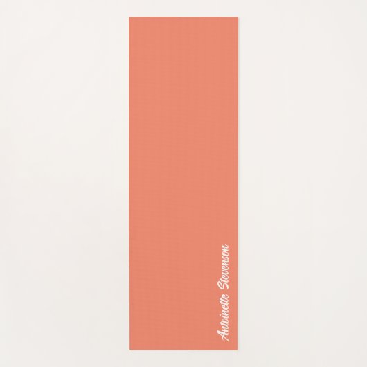 Coral Peach Elegant Signature Monogram Yogamat (Voorkant)